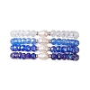 4Pcs Glass & Natural Cultured Freshwater Pearl Beads Stretch Bracelets for Women BJEW-JB13520-3