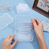 BENECREAT 12Pcs 3 Styles Transparent Plastic Storage Boxes CON-BC0007-35-3