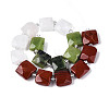 Natural Canada Jade & Red Jasper & Rainbow Moonstone Beads Strands G-T144-18B-01-2
