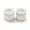 Rack Plating Brass Micro Pave Clear Cubic Zirconia European Beads KK-L215-326S-1