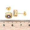 Blue Evil Eye Brass Stud Earrings ZIRC-Z017-01G-2