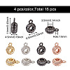 Yilisi 16Pcs 4 Colors Brass Micro Pave Clear Cubic Zirconia Charms FIND-YS0001-03-3