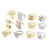 Rack Plating Brass Micro Pave Cubic Zirconia Finger Ring RJEW-C080-01A-GP-1