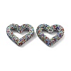 Heart Shape Polymer Clay Rhinestone Beads CLAY-NH0001-09A-01-1