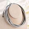 304 Stainless Steel 3-Strand Snake Chain Necklaces for Women NJEW-B122-02P-1