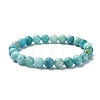 Natural Hemimorphite Round Beaded Stretch Bracelets BJEW-TA00280-1