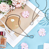 2Pcs Brass Pave Clear Cubic Zirconia and Glass Rectangle Locket Pendant Rolo Chain Necklaces NJEW-WR0001-10-4