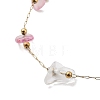 Colorful Glass Nuggets Link Chain Necklaces NJEW-H041-02G-2