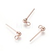 304 Stainless Steel Stud Earring Findings X-STAS-H410-10RG-1