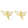 Dragonfly Real 18K Gold Plated Brass Stud Earrings EJEW-L270-09G-01-1