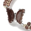 Synthetic Goldstone Braided Round Bead Bracelets BJEW-K251-06K-3