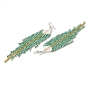 Bohemia Woven Glass Seed Bead Dangle Earrings EJEW-A046-04B-2