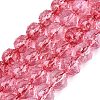 Crackle Transparent Glass Beads Strands GLAA-Q108-02A-10-1