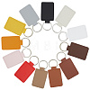 CutHollow 12Pcs 12 Colors Rectangle Imitation Leather Pendant Keychain KEYC-CL0001-12-6
