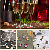 SOFPLATE 200Pcs 2 Colors Brass Wine Glass Charm Rings KK-SP0001-32A-6