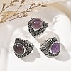 Natural Amethyst Adjustable Rings RJEW-I108-03AS-09-1