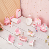   Plastic Doll Bedroom & Bathroom & Living Room Furniture Kit DIY-PH0022-06-5