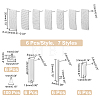   60Pcs 10 Style Rectangle Shape 201 & 304 Stainless Steel Stud Earring Finding STAS-PH0005-29-2