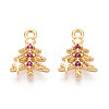 Brass Micro Pave Cubic Zirconia Charms KK-N263-145C-G-1