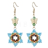 Glass Seed & Glass Beaded Dangle Earrings EJEW-MZ00691-4