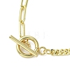 Brass Heart Charm Bracelets BJEW-JB13611-5