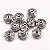 Tibetan Style Alloy Flat Round Beads TIBEB-5386-AS-LF-1