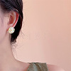 Transparent Acrylic Smiling Face Stud Earrings with Sequins FS-WG0A61D-02-2