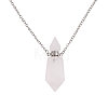 1Pc Natural Quartz Crystal Faceted Pointed Bullet Shaped Perfume Bottle Pendant Necklaces NJEW-FH0001-38P-06-1