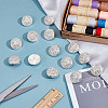 14Pcs 1-Hole Alloy Glass Shank Buttons BUTT-MA0001-16C-S-4
