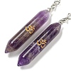 Bullet Natural Amethyst Pointed Dowsing Pendulums AJEW-B106-01AS-06-2