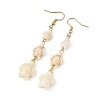 Dyed Tortoise Synthetic Turquoise Dangle Earrings EJEW-JE07362-01-4