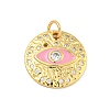 Rack Plating Brass Micro Pave Cubic Zirconia Pendants KK-P277-26G-04-1