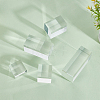 5Pcs 5 Styles Square Transparent Acrylic Jewelry Display Pedestals ODIS-FG0001-65-4