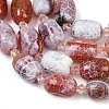 Natural Fire Crackle Agate Beads Strands G-K393-G02-12x16-4