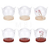 6 Sets 2 Colors Cat's Head Glass Dome Cover AJEW-DR0001-07-1
