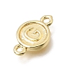 Brass Disc with Initial Links Connector Charms KK-E802-36G-G-2