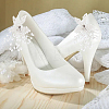 ABS Plastic Imitation Pearl Beaded Flower Wedding Shoe Decorations FIND-WH0126-71S-5