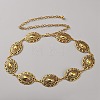 Tibetan Style Zinc Alloy Embossed Oval Link Waist Belly Chains AJEW-WH0063-570AG-1