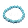 Natural Howlite Bead Stretch Bracelets X-BJEW-K212-B-011-2