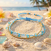 Beachy Style Brass & Glass & Seed Beaded Multi-Layer Bracelets BK3958-2-4