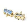 Brass Pave Cubic Zirconia Connector Charms KK-F892-53G-03-2