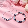 2Pcs Adjustable Natural Gemstone Braided Beads Bracelets & Stretch Bracelets Sets BJEW-JB10995-2