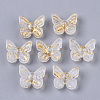 Transparent Spray Painted Glass Charms GLAA-N035-08A-B03-1