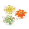 7Pcs 7 Colors Glass Pendants PALLOY-MZ01300-2