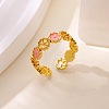 304 Stainless Steel Enamel Cuff Open Rings RJEW-Z132-02G-1