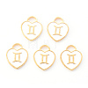 Light Gold Plated Alloy Enamel Pendants ENAM-R136-30-04-1