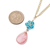 Glass & Cherry Quartz Glass Pendant Necklaces NJEW-JN04675-4