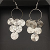 Alloy Flat Round Tassel Dangle Earrings FS-WG24F11-02-2