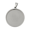 Non-Tarnish 201 Stainless Steel Pendant Cabochon Settings X-STAS-L279-009P-1