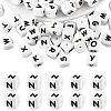 20Pcs White Cube Letter Silicone Beads 12x12x12mm Square Dice Alphabet Beads with 2mm Hole Spacer Loose Letter Beads for Bracelet Necklace Jewelry Making JX432N-1